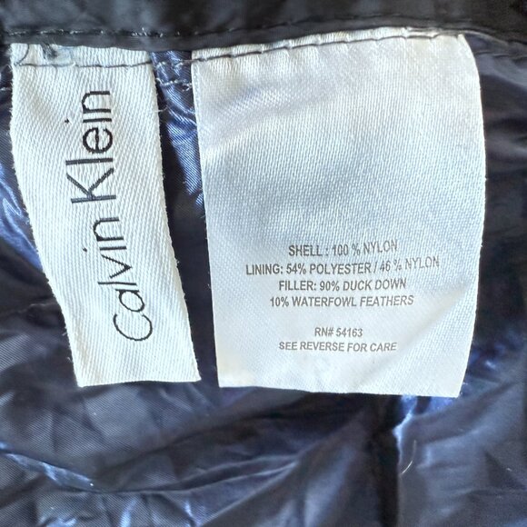 Calvin Klein Down Jacket Gray Size XL Light Weight Warm Packable - Picture 4 of 8